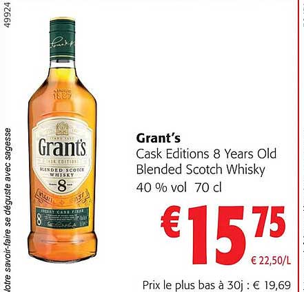 grant's cask editions 8 years old blended scotch whisky