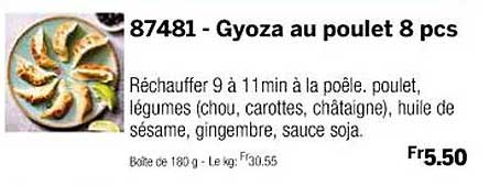 gyoza au poulet 8 pcs