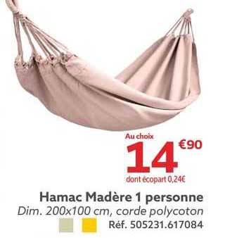 hamac madère 1 personne