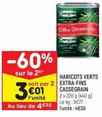 haricots verts extra-fins cassegrain