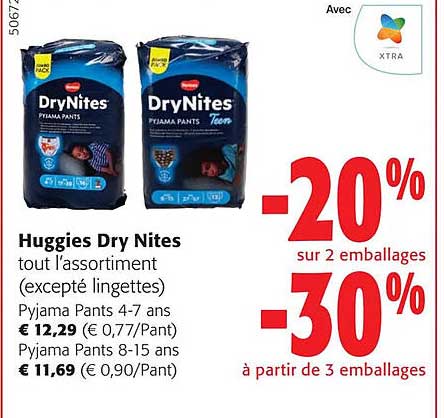 huggies dry nites tout l'assortiment