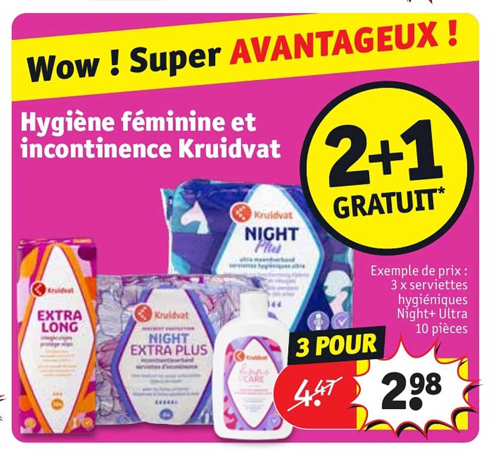 hygiène féminine et incontinence kruidvat