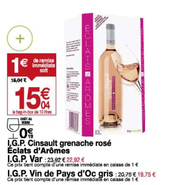 i.g.p. cinsault grenache rosé éclats d'arômes