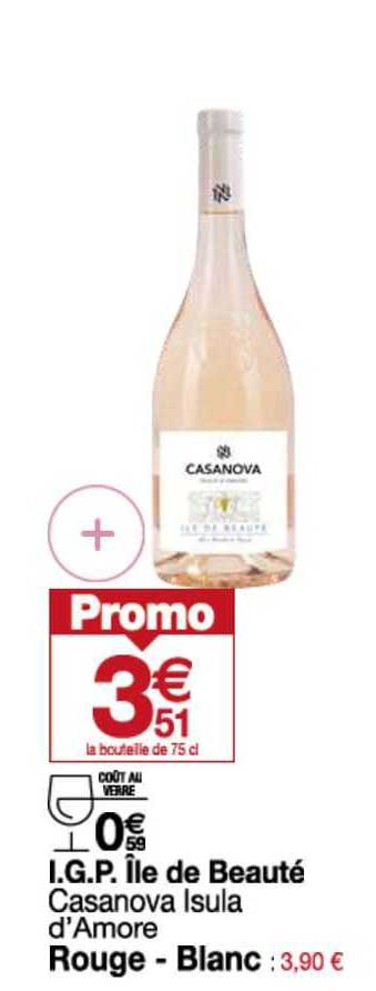 i.g.p. île de beauté casanova isula d'amore rouge - blanc