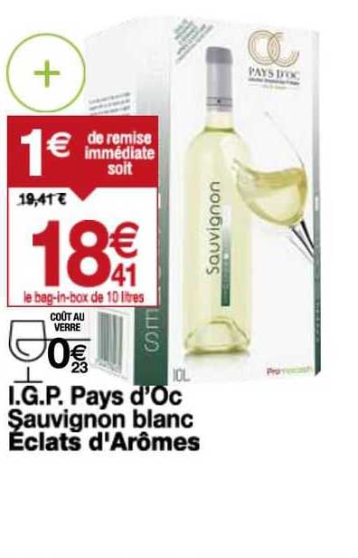 i.g.p. pays d'oc sauvignon blanc éclats d'arômes