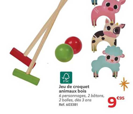 jeu de croquet animaux bois