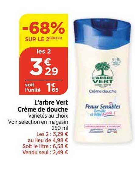 l'arbre vert crème de douche