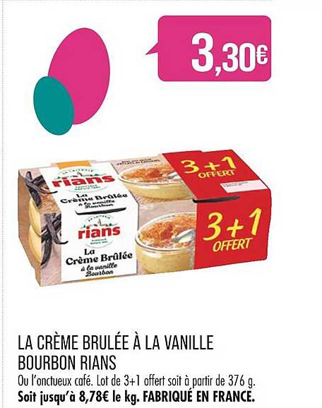 la crème brûlée à la vanille bourbon rians