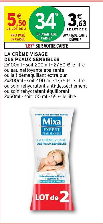 la crème visage des peaux sensibles