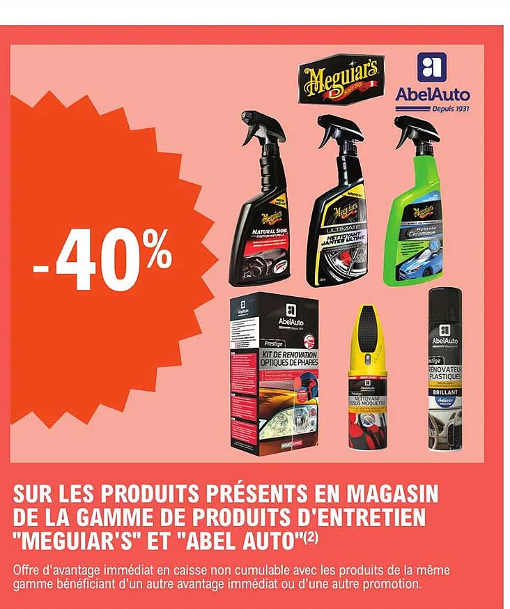 la gamme de produits d'entretien "meguiar's" et "abel auto"