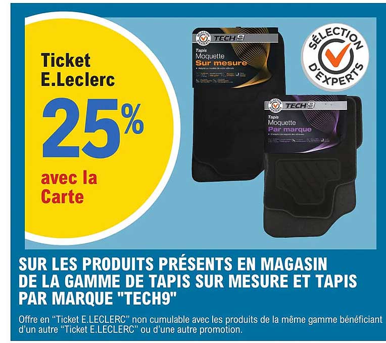 la gamme de tapis sur mesure et tapis par marque "tech9"