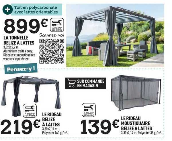 la tonnelle belize à lattes, le rideau belize à lattes, le rideau moustiquaire belize à lattes