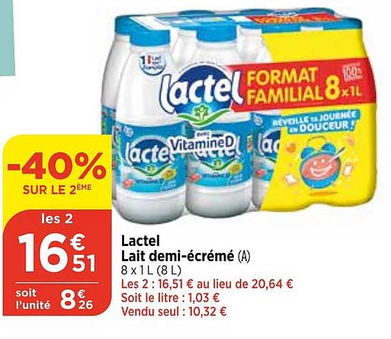 lactel lait demi-écrémé