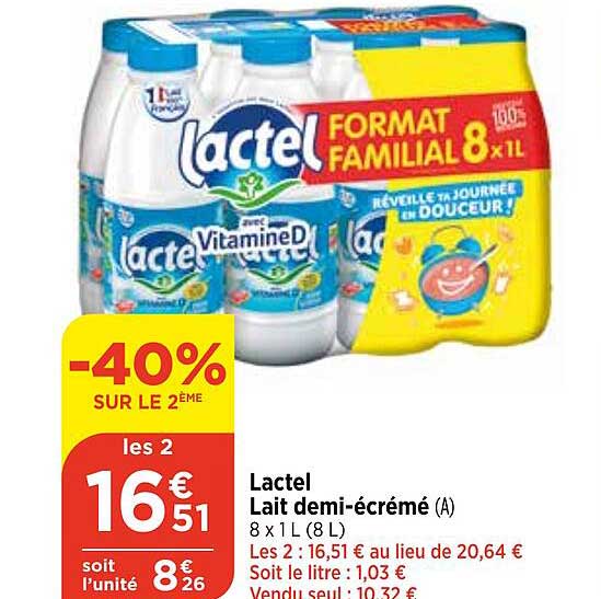 lactel lait demi-écrémé