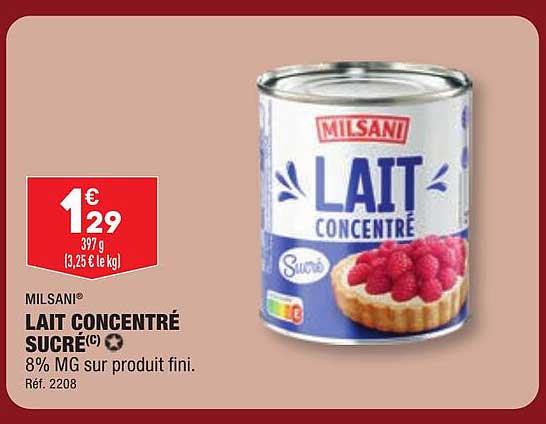 Lait Concentré Sucré Milsani