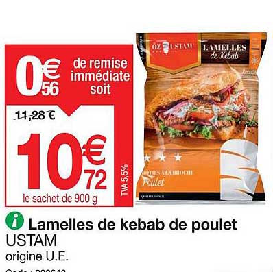 Lamelles De Kebab De Poulet Ustam
