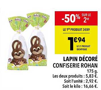 lapin décoré confiserie rohan