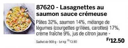 Lasagnettes Au Saumon Sauce Crémeuse