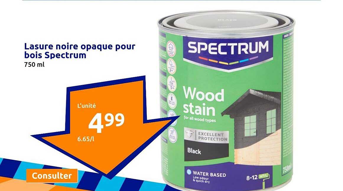 lasure noire opaque pour bois spectrum