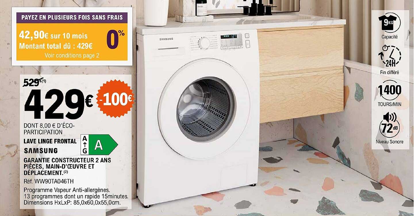 lave linge frontal samsung