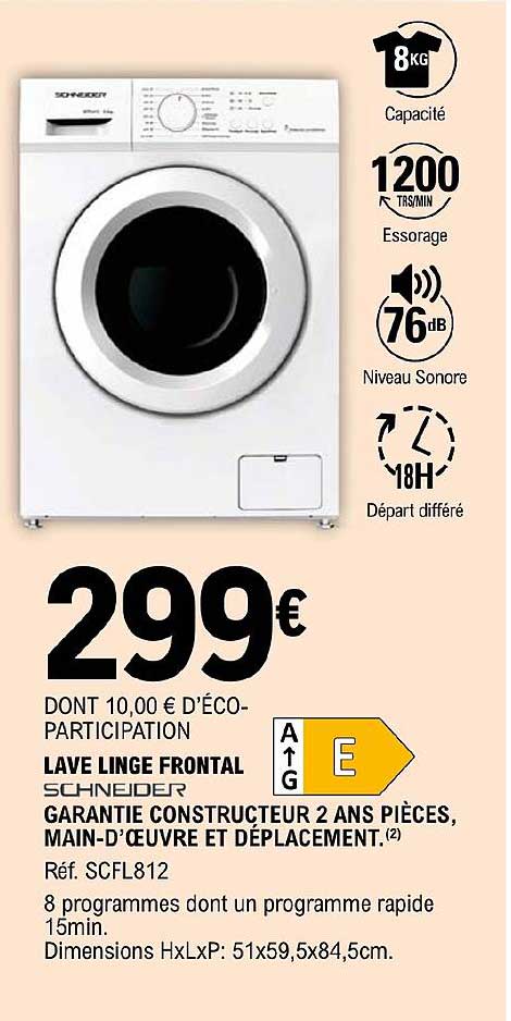 lave linge frontal schneider