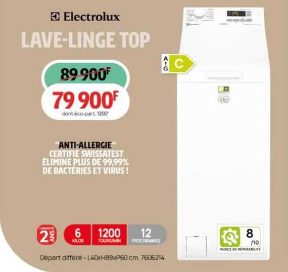 lave-linge top electrolux
