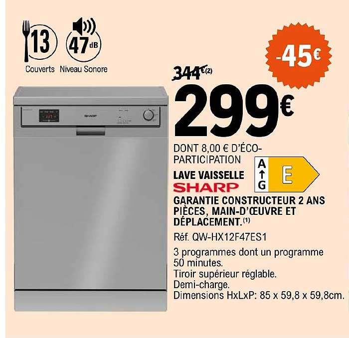 lave vaisselle sharp