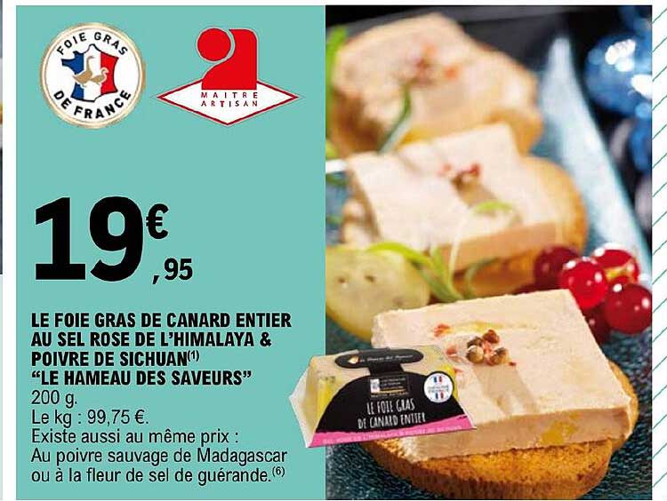 le foie gras de canard entier au sel rose de l'himalaya  & poivre de sichuan "le hameau des saveurs"