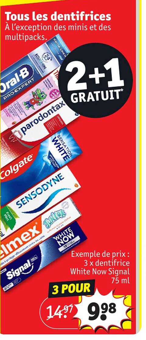 les dentifrices oral-b, parodontax, sensodyne, elmex, signal