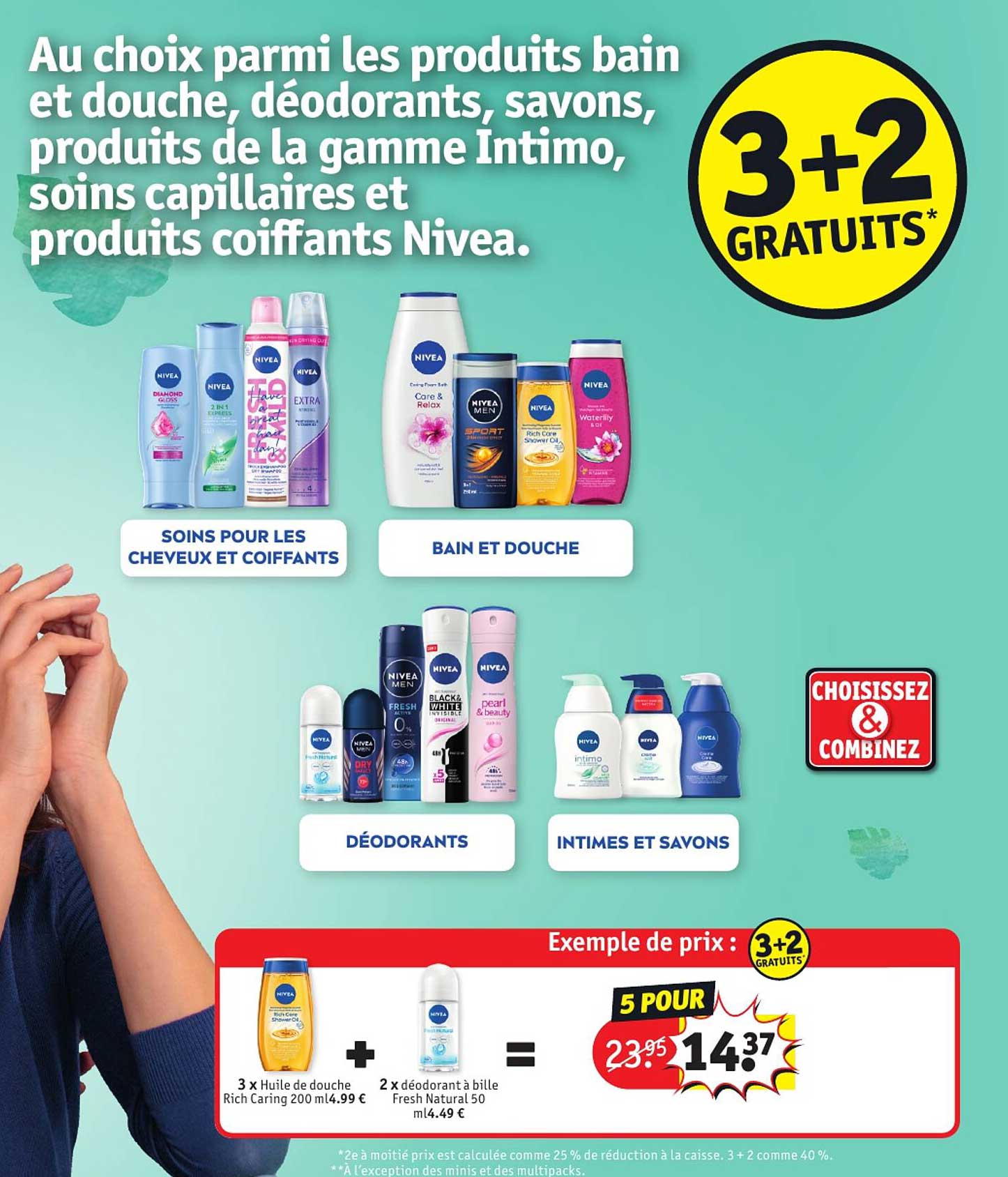 les produits bain et douche, déodorants, savons, produits de la gamme intimo, soins capillaires et produits coiffants nivea
