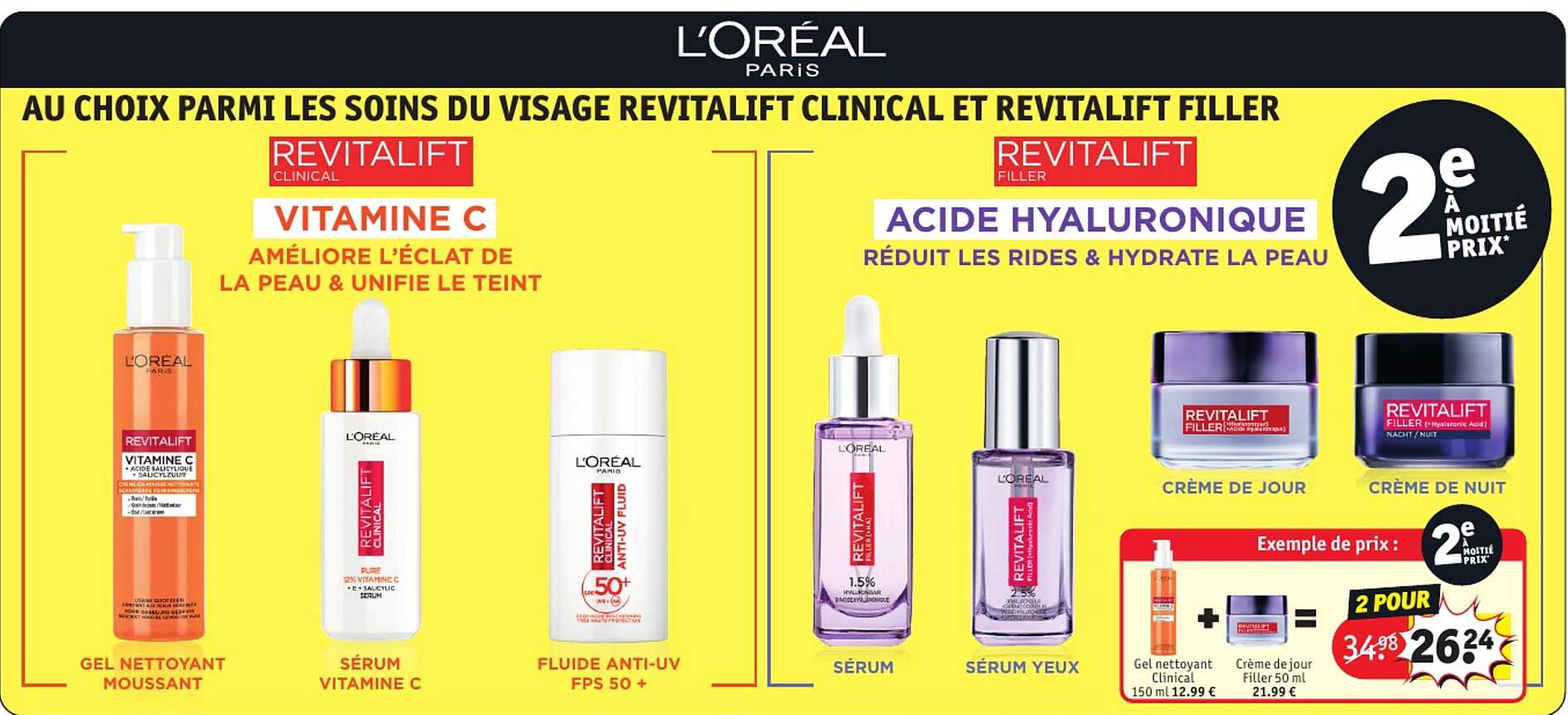 les soins du visage revitalift clinical et revitalift filler