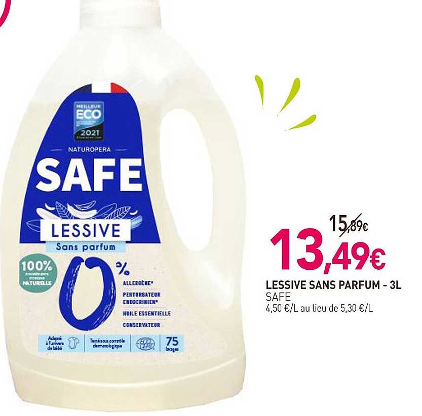 lessive sans parfum - 3l safe