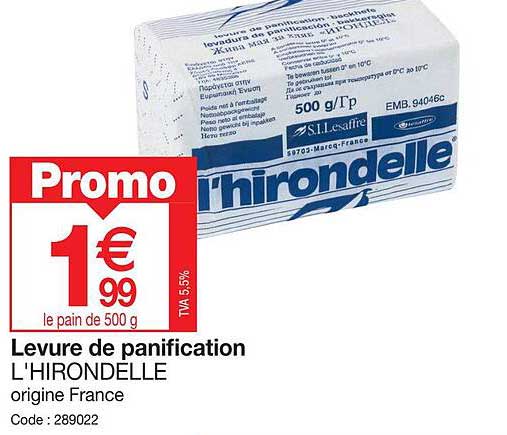 levure de panification l'hirondelle