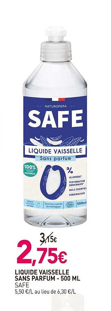 liquide vaisselle sans parfum safe