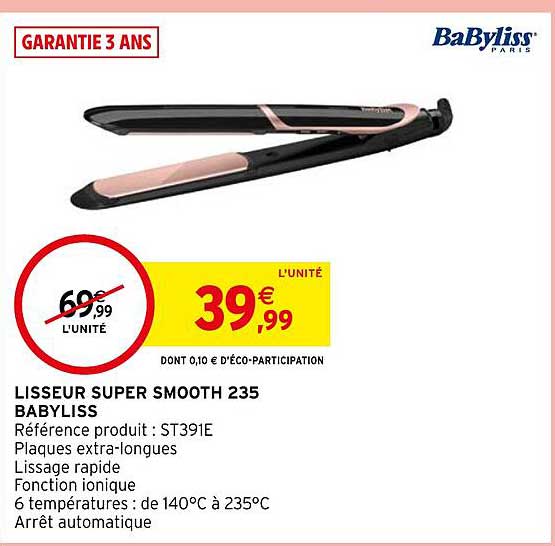 lisseur super smooth 235 babyliss