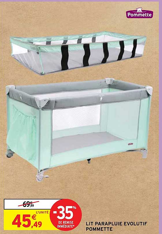 lit parapluie evolutif pommette