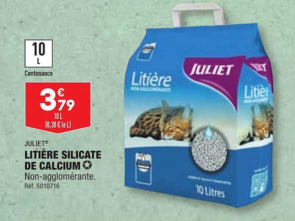 litière silicate de calcium juliet
