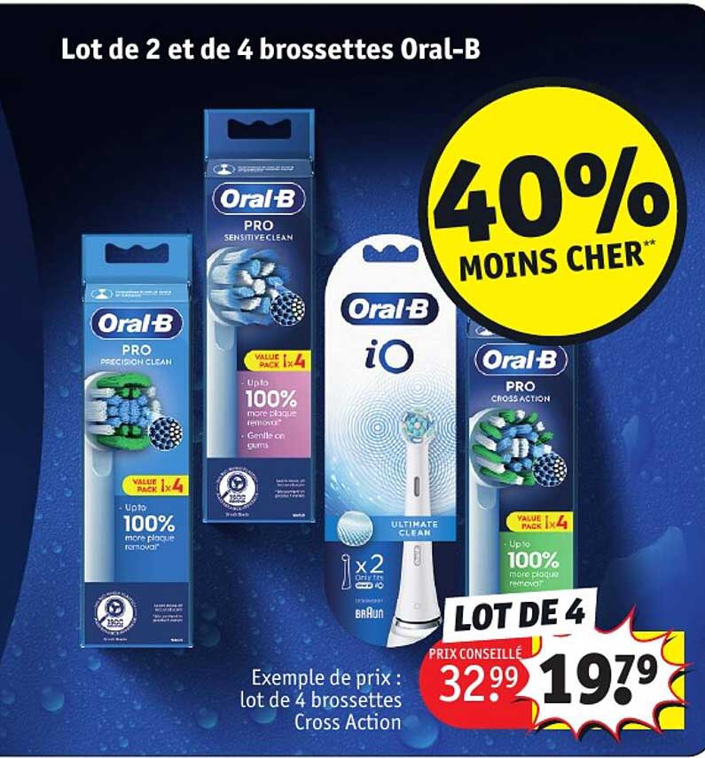 lot de 2 et de 4 brossettes oral-b