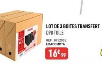 lot de 3 boîtes transfert