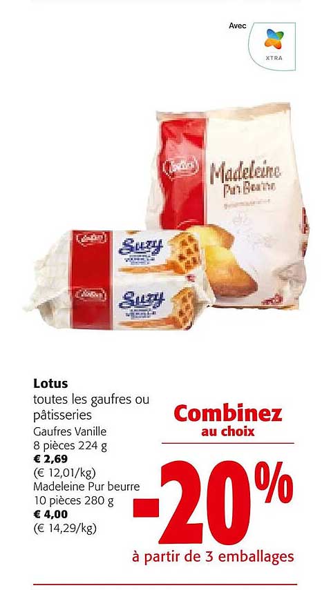 lotus toutes les gaufres ou pâtisseries