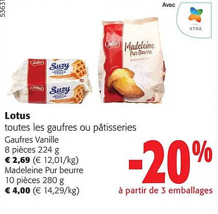 lotus toutes les gaufres ou pâtisseries
