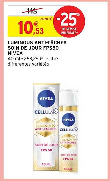 luminous anti-tâches soin de jour fps50 nivea