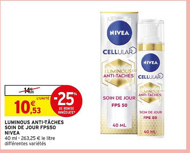 luminous anti-tâches soin de jour fps50 nivea