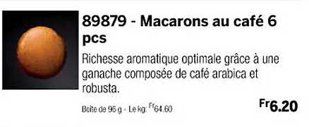 macarons au café 6 pcs