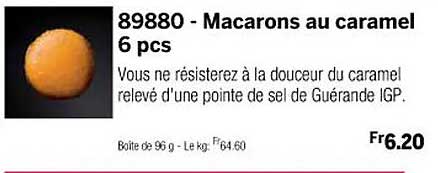 macarons au caramel 6 pcs
