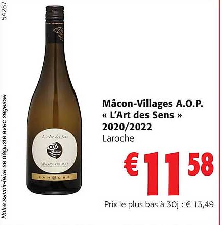 mâcon-villages a.o.p. «l'art des sens» 2020/2022 laroche