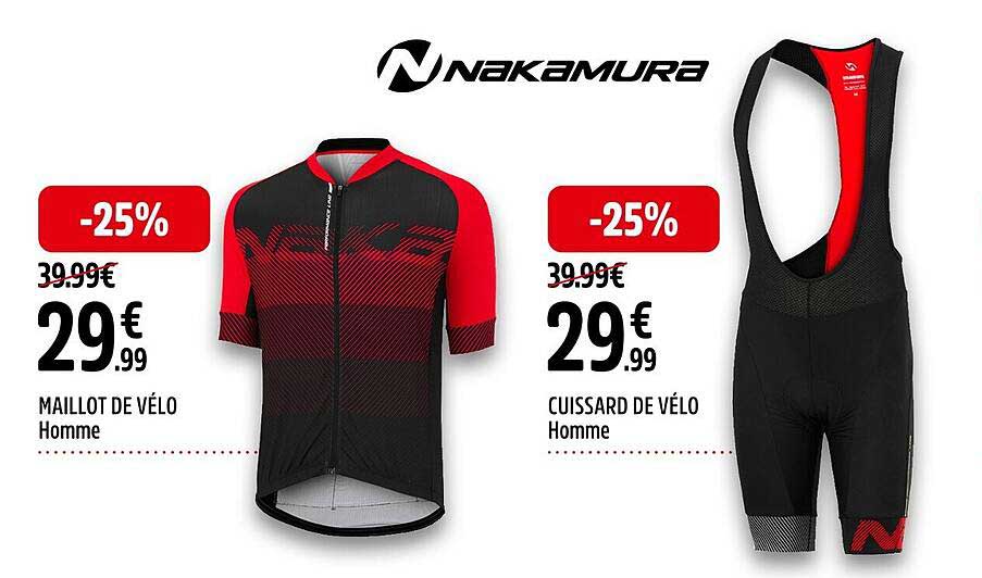 Maillot De Vélo Homme, Cuissard De Vélo Homme Nakamura