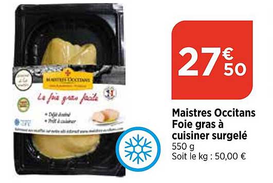 maistres occitans foie gras de cuisiner surgelé