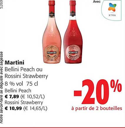 martini bellini peach ou rossini strawberry