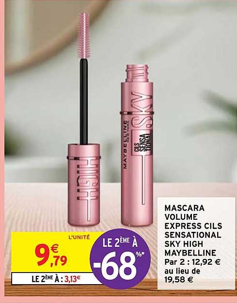 mascara volume express cils sensational sky high maybelline